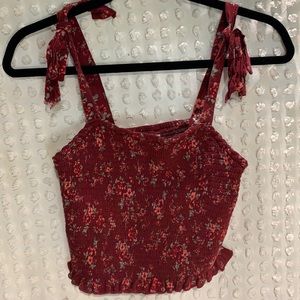 Brand Xhiliration crop top stretch tie strap